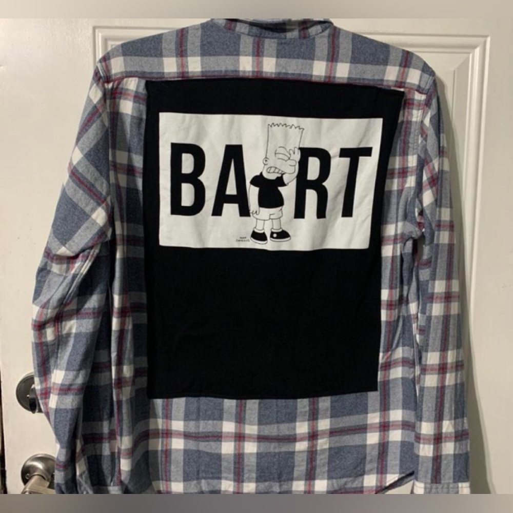 Bart Simpsons flannel shirt size L.